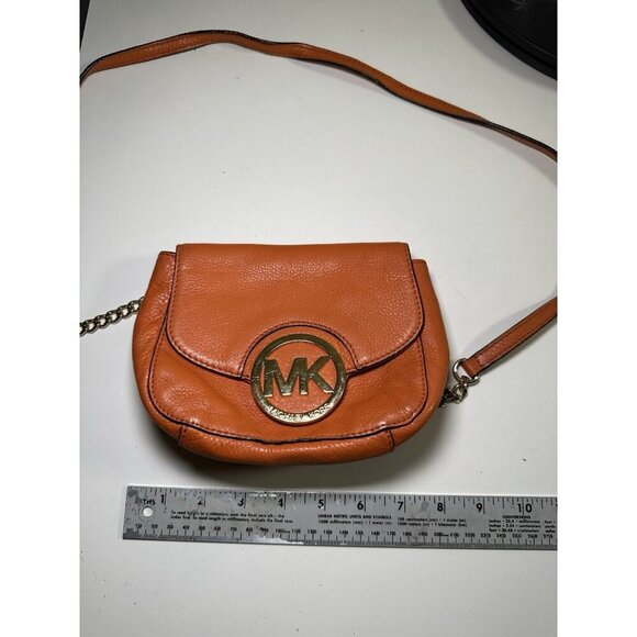 Michael Kors Orange Pebbled Leather Fulton - Picture 3 of 9